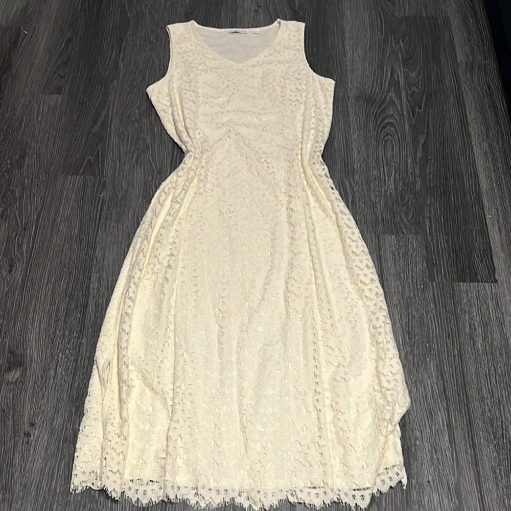 Isaac Mizrahi Cream Sleeveless Sundress Maxi